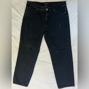 Aeropostale Low Rise Baggy Ripped Black Jeans Size 12